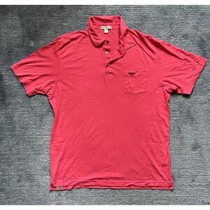 Peter Millar Polo Shirt Men Extra Large‎ Pink Cotton Short Sleeve Golf